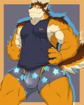  4:5 absurd_res anthro barrel_(live-a-hero) biceps bulge canid canine canis clothing hi_res inuyama_kensin live-a-hero male mammal muscle_tone muscular muscular_anthro muscular_male pecs shirt solo tank_top topwear underwear wolf 