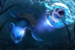  2021 3:2 blue_eyes blue_theme digital_media_(artwork) duo feral hi_res lapras lapres nintendo pok&eacute;mon pok&eacute;mon_(species) rowlet underwater video_games water 