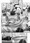  crushing giant giantess greyscale monochrome multiple_girls pussy sitting sitting_on_face sitting_on_person translated 