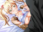  artist_request blonde_hair breasts censored cum ejaculation kirimura_youko oshikake_scramble paizuri paizuri_under_clothes penis sawachika_eri school_rumble school_uniform serafuku 