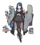  aircraft_carrier american_flag ascot black_pantyhose blue_hair chibi chibi_inset cup dress drinking_glass flight_deck frider frilled_dress frills highres holding holding_cup military_vehicle original pantyhose personification ship tagme uss_gerald_r_ford_(cvn-78) vampire_costume warship watercraft wine_glass yellow_eyes 