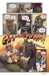  6_panel_comic absurd_res aldrich_haynes_(thepurp) anthro anus balls black_body black_fur blake_harper_(thepurp) bottomless bow_tie bulge canid canine canis clothed clothing comic dialogue digital_media_(artwork) dobermann domestic_dog english_text feet felid finn_(thepurp) fur genitals group hair hi_res lagomorph leporid lion male mammal marcus_(thepurp) muscular muscular_male pantherine pinscher rabbit speech_bubble spilled_beverage suid suine sus_(pig) talking_to_another text thepurp topwear white_body white_fur wild_boar 