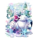  1girl antenna_hair artist_request bird_girl bird_wings blonde_hair boots bow brown_gloves building_snowman cabin child choker closed_mouth cloud cloudy_sky colored_tips day dress earmuffs feathered_wings filolial fitoria_(tate_no_yuusha_no_nariagari) frilled_dress frills full_body fur-trimmed_gloves fur-trimmed_jacket fur_trim game_cg glove_bow gloves gradient_clothes gradient_dress grey_hair grey_sky grid_print igloo jacket knee_boots layered_dress leg_up light_particles long_dress long_sleeves looking_at_viewer multicolored_hair official_alternate_costume official_art outdoors pine_tree pink_bow pink_choker pink_dress pink_eyes pink_scarf plaid_clothes plaid_scarf print_scarf purple_jacket scarf short_hair simple_background sky smile snow_animal snow_on_tree snow_shelter snowflakes snowing solo sparkle standing tate_no_yuusha_no_nariagari tate_no_yuusha_no_nariagari_rerise transparent_background tree white_boots white_dress white_wings wings 