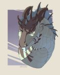  ambiguous_gender blue_eyes digital_media_(artwork) dragon headshot_portrait hi_res horn portrait runasolaris spines 