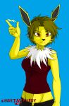  anthro blonde_hair eeveelution female hair jolteon nintendo orange_eyes pok&eacute;mon pok&eacute;mon_(species) solo spike_the_furry video_games yellow_body 