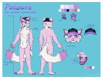  ambiguous_gender anthro butt clothing cute_expression cute_eyes cute_face domestic_cat felid feline felis fluffy fluffy_tail forked_tongue hat headgear headwear hi_res lion_shrimps mammal model_sheet owo patoune paws pink_body solo teeth tongue tongue_out 