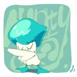  =_= animal_focus animated animated_gif beak bird blue_hair border closed_eyes duck flat_color green_background hair_flip jiaozhu_juhua_jing no_humans open_mouth pokemon pokemon_(creature) pokemon_focus quaxly simple_background solo white_border 