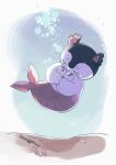  1other air_bubble animal blue_background bubble chibikemo chiikawa closed_eyes commentary_request fins fish furry highres hug nagasode_(nagasode0123) siren_(chiikawa) underwater 