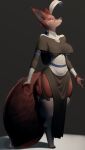  absurd_res anthro bow breasts canid canine cherry_(dredjir) clothed clothing corset dredjir feathers female fox garter_straps gloves handwear hi_res leggings legwear lingerie mammal smile solo standing thick_thighs thigh_highs topwear under_boob wide_hips 
