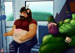 abdominal_bulge abs anal anal_penetration animal_genitalia animal_penis anthro areola balls beard bedroom biceps bicolored_penis big_balls big_muscles big_pecs big_penis biped black_balls black_penis black_snout blue_tongue bodily_fluids bottomwear brown_body brown_eyebrows brown_eyes brown_fur brown_hair canine_genitalia canine_penis clothed clothing dialogue dragon duo ears electronics english_text erection eyebrows facial_hair felid fur furniture genitals green_balls green_body hair horn huge_penis humanoid_genitalia humanoid_penis hybrid inside_train knot letterbox lion long_tongue lying male male/male male_penetrating mammal muscular muscular_anthro muscular_male mustache mythological_creature mythological_scalie mythology neck_muscles nipples non-euclidean_sex nude orange_body orange_fur pantherine pants pecs penetrable_sex_toy penetration penis penis_poking_belly phone portal_fleshlight portal_sex public public_transportation purple_penis scalie sex sex_toy shaded shirt signature sitting speech_bubble subway tail teeth text thick_neck thinking_with_portals tongue topwear train transformation vander_(darty_vander) vehicle vein veiny_penis victor_(tiotiored) yellow_eyes yellow_penis