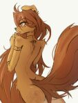 2025 3:4 5_fingers anthro apogee_(tinygaypirate) arm_tattoo back_tattoo biped brown_eyes brown_hair brown_tail butt canid canine canis digital_drawing_(artwork) digital_media_(artwork) domestic_dog ear_piercing female fingers freckled_arms freckled_butt freckled_ears freckled_face freckled_shoulders freckles fur gauged_ear hair hi_res long_hair long_tail mammal neck_tattoo nude nude_anthro nude_female piercing rear_view simple_background solo standing tail tan_body tan_fur tattoo tinygaypirate