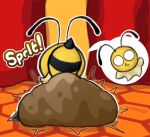 antennae_(anatomy) anthro arthropod arthropod_abdomen artist_name bee bug_fables butt butt_focus clothed clothing curtains diaper digital_media_(artwork) embarrassed feces female female_pooping genitals hymenopteran insect moonsprout_games neck_tuft pincoosh pooping presenting presenting_hindquarters raised_tail rear_view scatplay soiled_diaper soiling soiling_diaper solo sound_effects spread_legs spreading stinger tail text tuft unclean_diaper used_diaper vi_(bug_fables) vowelless vowelless_sound_effect wearing_diaper wide_eyed