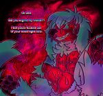 abstract_background animal_genitalia animal_penis anxiety balls blood bodily_fluids canid canine canis domestic_dog feral fluffy_balls genital_fluids genitals goo_creature hallucination hi_res jackrabbit_(artist) knot knotted_penis mammal multi_nipple nipples nosebleed nylon_(jackrabbit) paws penis poodle precum psychedelic_background sheath stressed sweat sweaty_genitalia sweaty_paws sweaty_penis text worried y0urd3sir3