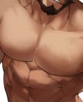  1boy abs bandaid bandaid_on_cheek bara bare_pectorals beard black_hair bulge cyphers damian_doyle_(cyphers) dark_skin dark_skinned_male facial_hair gomtang large_pectorals male_cleavage male_focus male_pubic_hair mature_male mohawk muscular muscular_male navel navel_hair nipples pectorals penis pubic_hair short_hair sideburns sidepec solo stomach stubble thick_thighs thighs third-party_source 