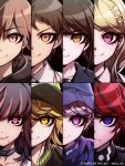  3girls 5boys akamatsu_kaede akudama_drive black_hair blonde_hair brown_hair choker commentary_request crossover danganronpa:_trigger_happy_havoc danganronpa_(series) danganronpa_2:_goodbye_despair danganronpa_another_episode:_ultra_despair_girls danganronpa_v3:_killing_harmony eyelashes hair_ornament hat hinata_hajime looking_at_viewer master_detective_archives:_rain_code mole mole_under_eye mole_under_mouth multicolored_hair multiple_boys multiple_crossover multiple_girls musical_note musical_note_hair_ornament naegi_komaru naegi_makoto nota_sayaka purple_eyes purple_hair red_hair shirokane_haru smile streaked_hair sumino_takumi swindler_(akudama_drive) the_hundred_line_-last_defense_academy- tribe_nine yuma_kokohead 