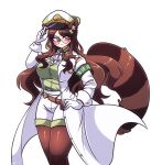  animal_humanoid armband belt big_breasts biped blush bottomwear breasts brown_body brown_clothing brown_eyes brown_fur brown_hair brown_inner_ear_fluff brown_legwear canid canid_humanoid canine canine_humanoid clothed clothing coat eyewear female fluffy fluffy_tail fluffysmolcloud front_view fully_clothed fur glasses gloves green_clothing green_shirt green_topwear hair handwear hat headgear headwear hi_res humanoid inner_ear_fluff kanji leaf legwear light_body light_skin long_hair looking_at_viewer mamizou_futatsuiwa mammal mammal_humanoid monotone_hair multicolored_body multicolored_fur portrait ringtail shirt shorts simple_background solo standing stockings tanuki_humanoid three-quarter_portrait topwear tuft two_tone_body two_tone_fur two_tone_tail uniform white_background white_bottomwear white_clothing white_coat white_gloves white_shorts white_topwear 