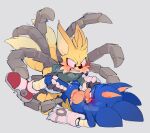 2_tails absurd_res andromorph andromorph/male andromorph_penetrated angry angry_sex arm_grab balls bedroom_eyes blush blush_lines bodily_fluids canid canine clothed clothing cum cum_in_vagina cum_inside cum_on_balls cumshot dangerous drop_dash duo ejaculation eulipotyphlan footwear fox genital_fluids genitals gloves handwear hedgehog hi_res intersex intersex/male intersex_penetrated leg_grab lying male male_penetrating mammal mastectomy_scar multi_tail narrowed_eyes on_back penetration penile penile_penetration penis_in_vagina robotic_tail scar seductive sega sex shoes simple_background sonic_the_hedgehog sonic_the_hedgehog_(series) tail tails_nine vaginal vaginal_penetration