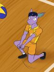  anthro anthrofied ball bottomwear clothed clothing footwear fully_clothed fuze hi_res male nidoran nidoran♂ nintendo pok&eacute;mon pok&eacute;mon_(species) pok&eacute;morph shirt shoes shorts socks solo sport sportswear topwear video_games volleyball volleyball_(ball) 