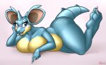  absurd_res anthro big_breasts blue_eyes breasts curvy_figure female heart_marking hi_res hirurux horn nidoqueen nintendo nude pok&eacute;mon pok&eacute;mon_(species) solo spikes velvet_(hirurux) video_games 