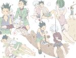  ... 2boys =3 ? anger_vein bandaid bangs barefoot black_hair blindfold clenched_teeth closed_eyes closed_mouth controller fishing_rod food fruit game_controller gon_freecss hair_pull head_bump highres holding hunter_x_hunter injury killua_zoldyck lure lying male_focus multiple_boys on_side on_stomach open_mouth playing_games shirt shorts silver_hair sitting sleeping spiked_hair spoken_anger_vein spoken_ellipsis squiggle tank_top tears teeth toripippi_7 torn_clothes watermelon 