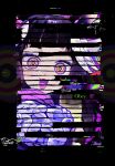  1girl :3 :d blackout_poetry brain english_text fang glitch green_eyes hashtag-only_commentary head_wings hololive hololive_english looking_at_viewer multicolored_eyes ninomae_ina'nis open_mouth orange_eyes pink_eyes pochaimo purple_eyes purple_hair redaction ringed_eyes smile solo takodachi_(ninomae_ina'nis) tentacles virtual_youtuber wings zoom_layer 