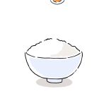  &gt;_&lt; ._. animated animated_gif bowl closed_eyes egg falling flying_sweatdrops food_focus fried_egg lowres no_humans okapi_(goro_design) original rice rice_bowl shadow simple_background sliding solo sunny_side_up_egg sweat transparent white_background 