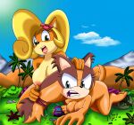  activision angry anthro badger bandicoot big_breasts blue_eyes breasts coco_bandicoot crash_bandicoot_(series) duo female forest forest_background hi_res humanoid machine macro mammal marsupial mustelid musteline nature nature_background orange_body plant sega sonic_boom sonic_the_hedgehog_(series) sticks_the_jungle_badger the_knight tree video_games 