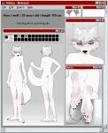 absurd_res ambiguous_gender anthro blush bodily_fluids canid canine canis english_text feet femboy feminine foot_fetish foot_focus foreskin fur genitals haru_(haruawuu) hi_res kinneru male mammal model_sheet nonbinary_(lore) nude penis soles solo text toes white_body white_fur wolf