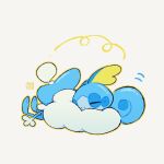  artist_name aukives bubble closed_eyes creature froakie gen_6_pokemon gen_8_pokemon no_humans outline pokemon pokemon_(creature) sleeping sobble starter_pokemon toes white_background 