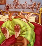 2026 anthro bed big_butt big_feet brown_body brown_fur butt canid canine clothed clothing colored detailed_background duo feet fur furniture hi_res hug lagomorph leporid long_ears male male/male mammal max_(sam_and_max) on_bed pajamas pawpads rabbit sam_and_max samuel_dog size_difference small_tail snivel1 tail warm_colors white_body white_fur