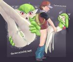 bag bodily_fluids bottomwear bottomwear_down boxers_(clothing) boxers_down brown_hair butt butt_focus clothed clothing cum cum_drip cum_in_vagina cum_inside dripping dripping_wet duo eyes female flat_chested footwear game_freak gardevoir generation_3_pokemon genital_fluids genitals green_nipples hair hands_on_hips hat headgear headwear heart-shaped_pupils heart_symbol hi_res human humanoid interspecies kurocchi131 legs legs_in_air legs_out_of_frame legs_up male male/female mammal nintendo nipples onomatopoeia open_mouth pants pants_down partially_clothed penetration pokemon pokemon_(species) pokemon_trainer pokephilia red_(pokemon) red_clothing red_eyes red_hat red_headwear saliva saliva_string shirt shoes showing_pussy size_difference smaller_female sound_effects steam steamy_breath sweat text topwear trainer underwear vaginal vaginal_penetration vulva wet wet_body wet_skin white_body white_skin