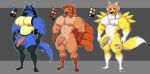  2021 absurd_res anthro balls big_breasts big_muscles big_penis black_nose breasts canid canine canis digimon digimon_(species) fluffy fluffy_tail fox fur genitals gynomorph hair hi_res intersex jackal long_hair long_tail lucario male_(lore) mammal markings muscular muscular_gynomorph muscular_intersex nintendo nipples penis pink_hair pok&eacute;mon pok&eacute;mon_(species) puffy_nipples ratchetjak renamon thick_thighs video_games vulpix 