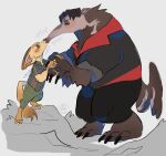 anteater anthro antony_snootley blush canid canine disney duo eyes_closed fennec_fox finnick_(zootopia) fox giant_anteater hahars hand_holding hi_res kissing male male/male mammal pilosan ring standing standing_on_toes true_fox xenarthran zootopia