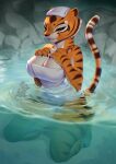 2026 anthro arm_tuft big_breasts breasts dreamworks elbow_tuft feet felid female hand_on_chest hot_spring kneeling kung_fu_panda mammal master_tigress onsen orange_body orange_eyes pakwan008 pantherine partially_submerged shoulder_tuft solo stripes tiger towel towel_on_head tuft water white_body