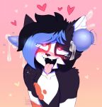  &lt;3 &lt;3_eyes ahegao ambiguous_gender anthro black_nose blush bodily_fluids calico_cat crying cum cum_drip cum_in_ear cum_in_ears cum_inside digital_media_(artwork) domestic_cat dripping drooling ear_penetration fangs felid feline felis fucked_silly fur genital_fluids genitals hair knot looking_pleasured looking_up lyra_somnium male male_penetrating mammal markings mindfuck mottled multicolored_body multicolored_hair open_mouth penetration penis piebald pink_eyes saliva simple_background smile solo star_marking starry tears teeth tongue tongue_out two_tone_hair white_body white_fur 
