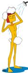  hi_res humanoid knullmannen_(artist) male not_furry nude shower showering simple_background solo the_heist water white_background yellow_(the_heist) yellow_body yellow_skin 