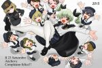  6+girls ;d amaretto_(girls_und_panzer) anchovy_(girls_und_panzer) anzio_(emblem) anzio_school_uniform arms_up belt black_belt black_cape black_hair black_hat black_jacket black_necktie black_ribbon black_shirt black_shoes blonde_hair blue_skirt bologna_(girls_und_panzer) braid breasts brown_hair cape carpaccio_(girls_und_panzer) celebration clenched_hands closed_eyes closed_mouth dated drill_hair emblem fascist fez_hat flag_print gelato_(girls_und_panzer) girls_und_panzer glasses hair_ribbon hands_on_own_hips happy_birthday hat italian_commentary italian_flag italian_flag_print jacket large_breasts loafers long_hair looking_at_viewer matsui_yasutsugu medium_hair multiple_girls naporitan_(matsui_yasutsugu) necktie one_eye_closed open_hands open_mouth original panettone_(girls_und_panzer) pantyhose pepperoni_(girls_und_panzer) pleated_skirt rectangular_eyewear red_eyes ribbon robiola_(girls_und_panzer) round_eyewear school_uniform shirt shoes short_hair side_braid single_braid skirt smile standing thighhighs twin_drills twintails white_pantyhose white_thighhighs yellow_eyes 