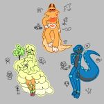 ambiguous_gender anthro avian big_bird_(sesame_street) bodily_fluids browt canid clothing dress dripping fakemon feathers female fur gecko gecqua generation_10_pokemon gondola goo_hair hi_res humanoid lizard mammal nintendo nude oil oiled_body orange_body orange_fur pbs pokemon pokemon_(species) pombon pseudo_hair reptile saliva saliva_drip scalie sesame_street shy_fantasmita slime smug wedding_dress yellow_body yellow_feathers yoshi_(character)