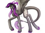 2021 2_horns artist_name bat_pony bent_legs black_collar black_eyebrows black_mane closed_frown collar colored digital_drawing_(artwork) digital_media_(artwork) english_description equid eyebrows fan_character female female_feral feral frown fur grey_body grey_fur grey_tail hasbro hooves horn light lighting long_mane long_tail mammal mane mouth_closed multicolored_mane my_little_pony purple_eyes purple_hooves purple_horn purple_tail_tuft quadruped rayrage shaded solo spread_wings tail tail_tuft text tuft two_tone_mane unguligrade walking wings