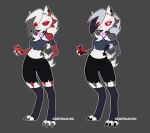  bubble_gum canid canid_demon canine canis canisfidelis clothed clothing collar demon domestic_dog female goth hellhound helluva_boss hi_res loona_(vivzmind) lycanroc mammal midnight_lycanroc nintendo phone pok&eacute;mon pok&eacute;mon_(species) solo spiked_collar spikes video_games 