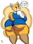  absurd_res aggressive_retsuko ailurid anthro big_breasts big_butt breasts butt clothing dialogue female hi_res kingretrokirby looking_back mammal panties raised_tail red_panda retsuko sanrio solo thick_thighs underwear 