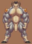  anthro anthrofied balls big_muscles big_pecs brown_background genitals grey_body hi_res huge_muscles hunnipanda legendary_pok&eacute;mon looking_at_viewer male muscular muscular_anthro muscular_male navel nintendo nipples nude pecs penis pok&eacute;mon pok&eacute;mon_(species) pok&eacute;morph simple_background solo standing terrakion video_games 