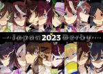  2023 6+girls admire_vega_(starry_nocturne)_(umamusume) admire_vega_(umamusume) ahoge animal_ears ascot bandaid bandaid_on_face black_hair blue_eyes blue_hair bow brown_hair colored_inner_hair commentary_request ear_covers ear_ornament eishin_flash_(meisterschaft)_(umamusume) eishin_flash_(umamusume) english_text eyepatch green_eyes grin hair_between_eyes hair_ornament hair_over_one_eye hairclip hat highres horse_ears horse_girl ines_fujin_(all-time_fever)_(umamusume) ines_fujin_(umamusume) jungle_pocket_(champion's_battle_cry)_(umamusume) jungle_pocket_(umamusume) looking_at_viewer mihono_bourbon_(mb-19890425)_(umamusume) mihono_bourbon_(umamusume) mini_hat mini_top_hat mr._c.b._(clear_bliss)_(umamusume) mr._c.b._(umamusume) multicolored_hair multiple_girls narita_brian_(maverick)_(umamusume) narita_brian_(umamusume) neo_universe_(umamusume) neo_universe_(universe-naut)_(umamusume) portrait purple_bow red_eyes revision sakura_chiyono_o_(strength_in_full_bloom)_(umamusume) sakura_chiyono_o_(umamusume) short_hair sirius_symboli_(feroce)_(umamusume) sirius_symboli_(umamusume) smile special_week_(special_dreamer)_(umamusume) special_week_(umamusume) streaked_hair symboli_rudolf_(emperor's_path)_(umamusume) symboli_rudolf_(umamusume) tanino_gimlet_(embodiment_of_keravnos)_(umamusume) tanino_gimlet_(umamusume) teeth tokai_teio_(peak_joy)_(umamusume) tokai_teio_(umamusume) tokyo_yushun top_hat umamusume umeumeduka vodka_(umamusume) vodka_(wild_top_gear)_(umamusume) white_ascot white_hair white_hat winning_ticket_(get_to_winning!)_(umamusume) winning_ticket_(umamusume) x_hair_ornament yellow_eyes 