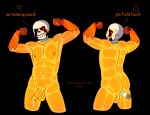anal anal_penetration armor balls barazoku big_balls big_penis blush bodily_fluids bone clothing delta_sans ectobody ectoplasm facial_markings flexing flexing_bicep flexing_both_biceps flexing_butt flexing_pec forearm_muscles gauntlets gauntlets_(weapon) genitals gloves handwear head_markings humanoid male markings muscular nervous nervous_look nervous_smile nervous_sweat object_in_ass orange_blush orange_body orange_clothing orange_ectobody orange_eyes orange_gloves orange_handwear pecs penetration penis pose posing_for_picture posing_for_the_viewer posing_nude sans_(delta) sans_(undertale) sex_toy sex_toy_in_ass sex_toy_insertion shy skeleton solo standing sweat thick_penis undertale_(series) vibrator vibrator_in_ass wand_vibrator wouldn't_mind wouldntmind19