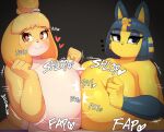  &lt;3 ... animal_crossing ankha_(animal_crossing) anthro blonde_hair braffy breast_squish breasts breasts_frottage canid canine canis collaborative collaborative_sex collaborative_titfuck domestic_cat domestic_dog felid feline felis female female_penetrated group group_sex hair isabelle_(animal_crossing) male male/female male_penetrating male_penetrating_female mammal nintendo penetration sex shih_tzu squish threesome titfuck toy_dog video_games yellow_body 