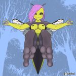  animal_humanoid antennae_(anatomy) anthro arthropod arthropod_humanoid black_sclera breasts fedupfox feet female genitals hair hi_res humanoid hymenopteran hymenopteran_humanoid insect insect_humanoid nipples purple_hair pussy solo wasp_humanoid 