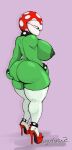  big_breasts big_butt breasts butt clothing elemental_creature elemental_humanoid female flora_fauna hi_res humanoid legwear mario_bros nintendo not_furry piranha_plant plant plant_humanoid rear_view solo stockings video_games wyerframez 