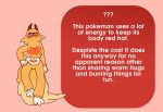 anthro blush blushing_profusely body_blush body_heat canid fakemon fur generation_10_pokemon gynomorph humanoid intersex mammal nintendo orange_body orange_fur pokemon pokemon_(species) pombon sandy_fur shy_fantasmita smug solo text white_body white_skin