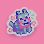  animal animal_focus baby_animal blush carrot_andlemon commentary dog english_commentary flower_symbol looking_at_viewer low_poly minecraft minecraft_(style) no_humans notice_lines official_style outline pawpads pink_background puppy simple_background sitting solo white_outline wolf wolf_(minecraft) 