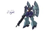  aeug aoi_onion beam_rifle character_name commentary_request dijeh energy_gun english_text gundam highres mecha mecha_focus mobile_suit no_humans one-eyed original redesign robot science_fiction shield signature weapon white_background zeta_gundam 